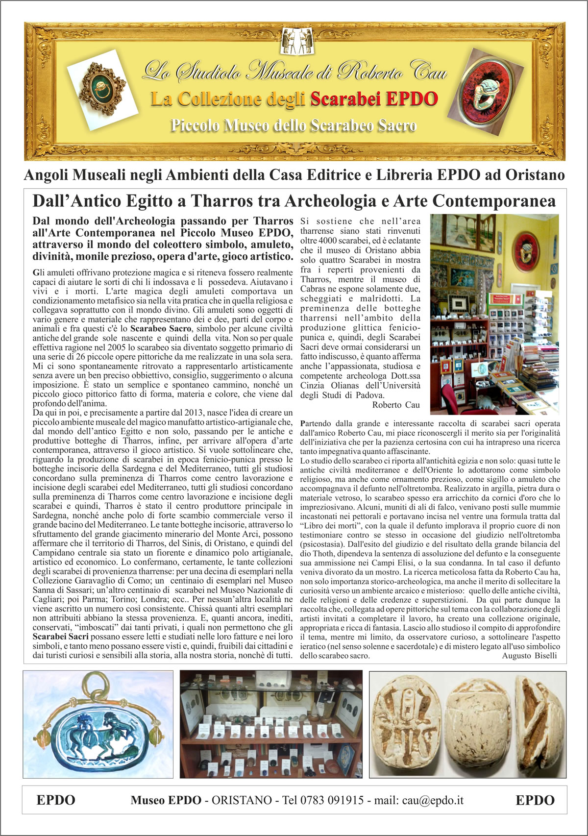 Notiziario Museale  EPDO di ROBERTO CAU- Oristano